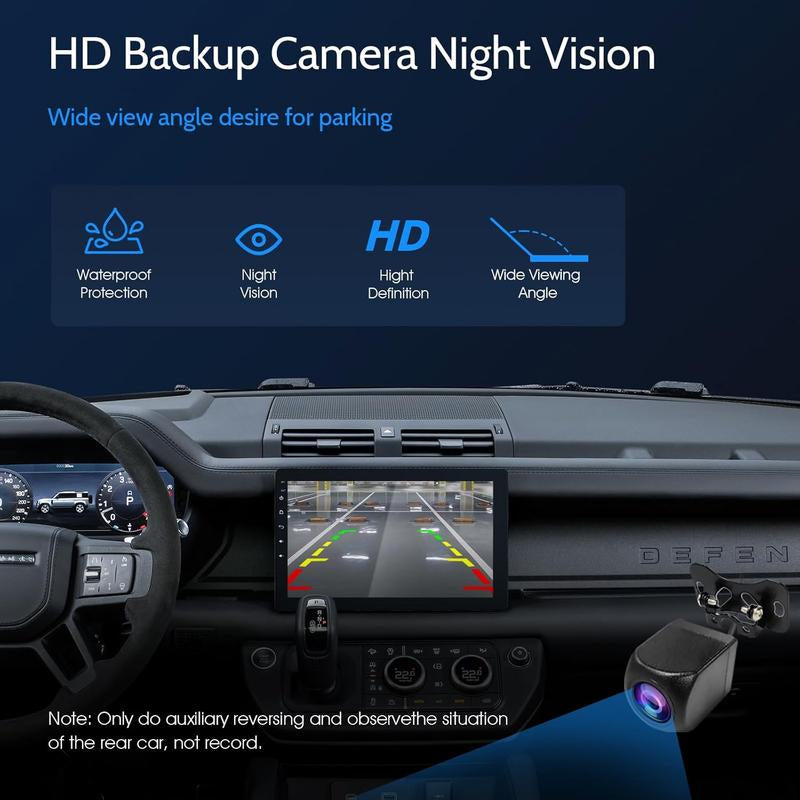 Haudio 10.1" Single Din Car Stereo with Rotatable Carplay Screen 1080P Rear Camera Wireless Carplay Android Auto Touch Screen Mirror Link Bluetooth Music Play AUX FM USB